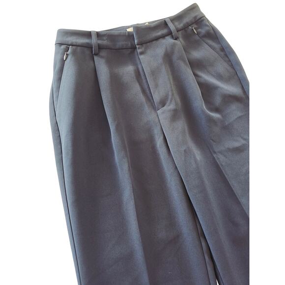 NWT Good American Navy High Rise Luxe Suiting Column Trousers Size 2 - Picture 4 of 6